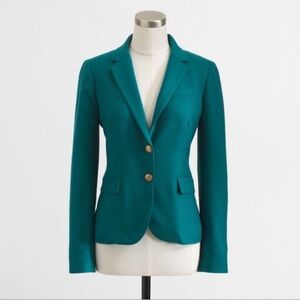 J. Crew Wool Blend School Boy Blazer - size 2 Teal